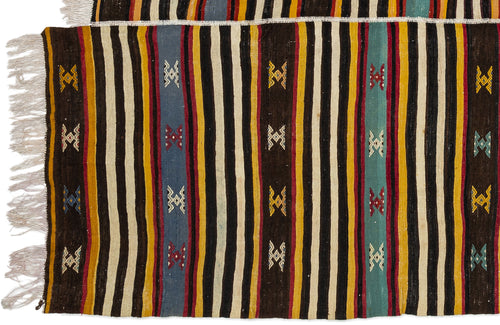 Girit Bej Çizgili Yün El Dokuma Halısı 170 x 310 Apex Unique