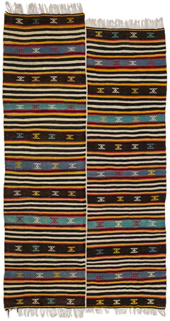 Girit Bej Çizgili Yün El Dokuma Halısı 170 x 310 Apex Unique