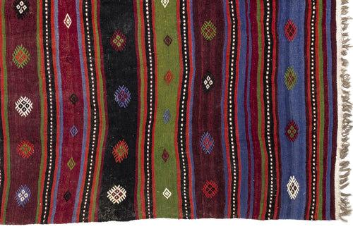 Girit Bej Çizgili Yün El Dokuma Halısı 185 x 350 Apex Unique