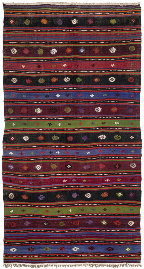 Girit Bej Çizgili Yün El Dokuma Halısı 185 x 350 Apex Unique