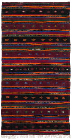 Girit Bej Çizgili Yün El Dokuma Halısı 175 x 347 Apex Unique