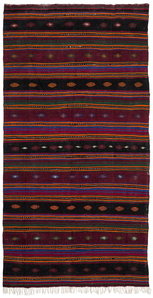 Girit Bej Çizgili Yün El Dokuma Halısı 175 x 347 Apex Unique