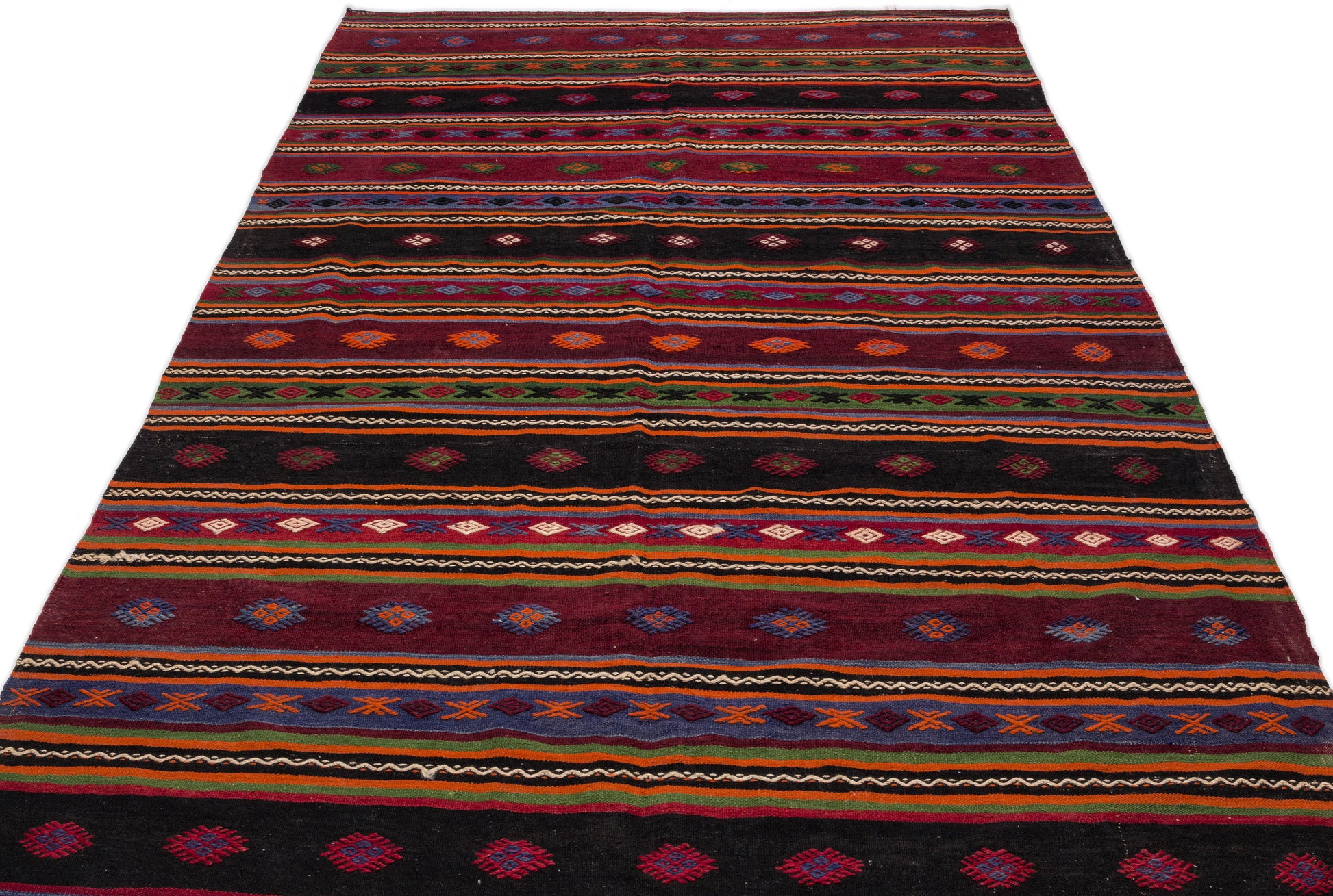 Girit Bej Çizgili Yün El Dokuma Halısı 180 x 343 Apex Unique