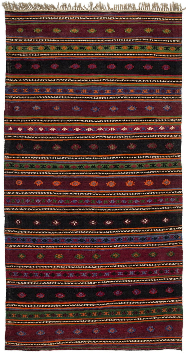 Bej Anadolu Geometrik Yün Halı 180x343 - Özel Seri
