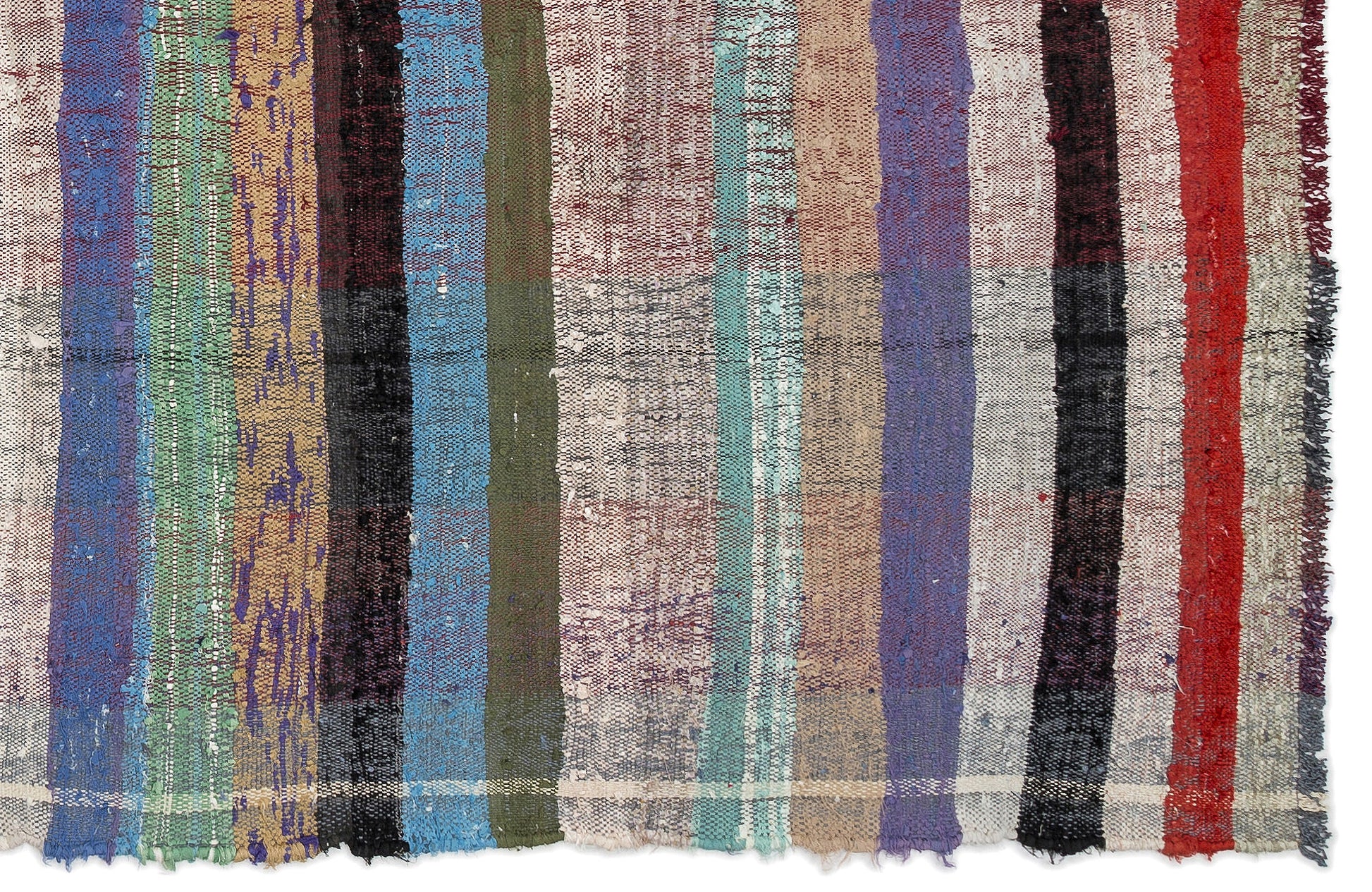 Girit Bej Çizgili Yün El Dokuma Halısı 165 x 311 Apex Unique