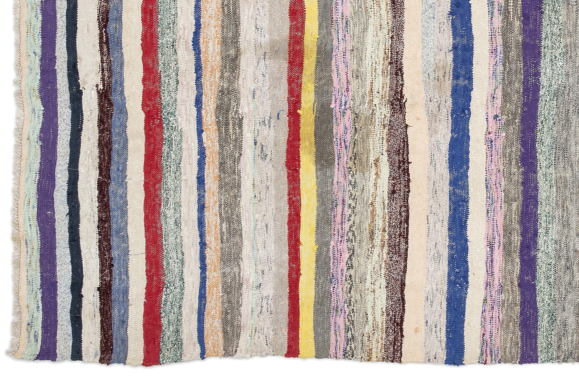 Girit Bej Çizgili Yün El Dokuma Halısı 158 x 292 Apex Unique