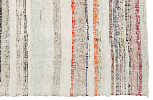 Girit Bej Çizgili Yün El Dokuma Halısı 206 x 248 Apex Unique