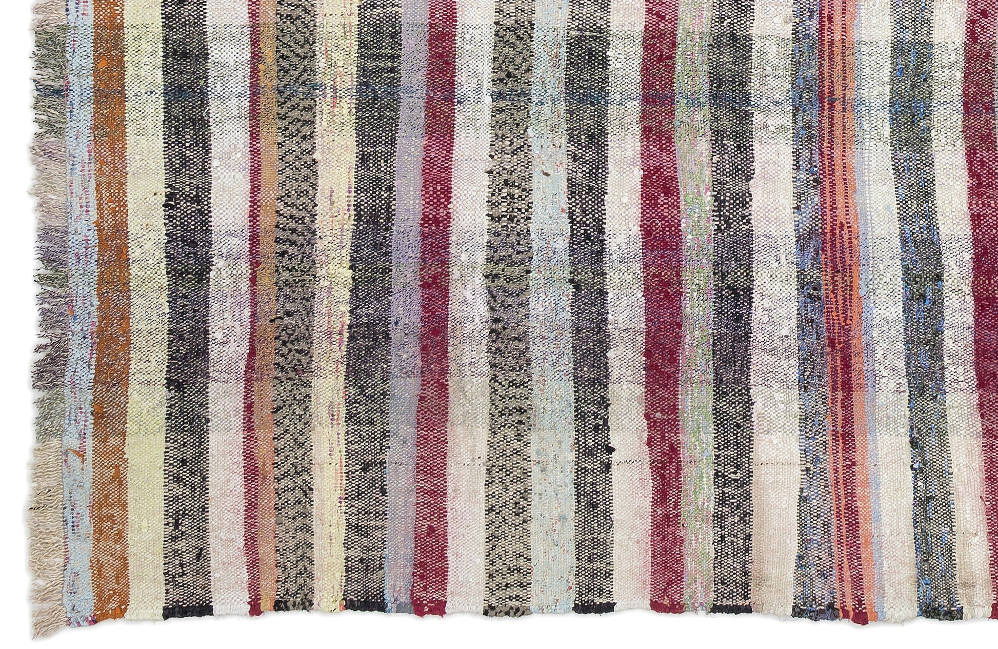 Girit Bej Çizgili Yün El Dokuma Halısı 207 x 275 Apex Unique