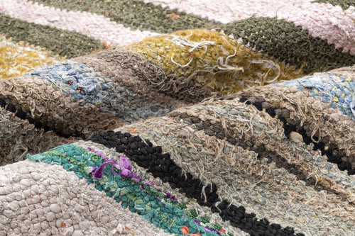 Girit Bej Çizgili Yün El Dokuma Halısı 145 x 326 Apex Unique