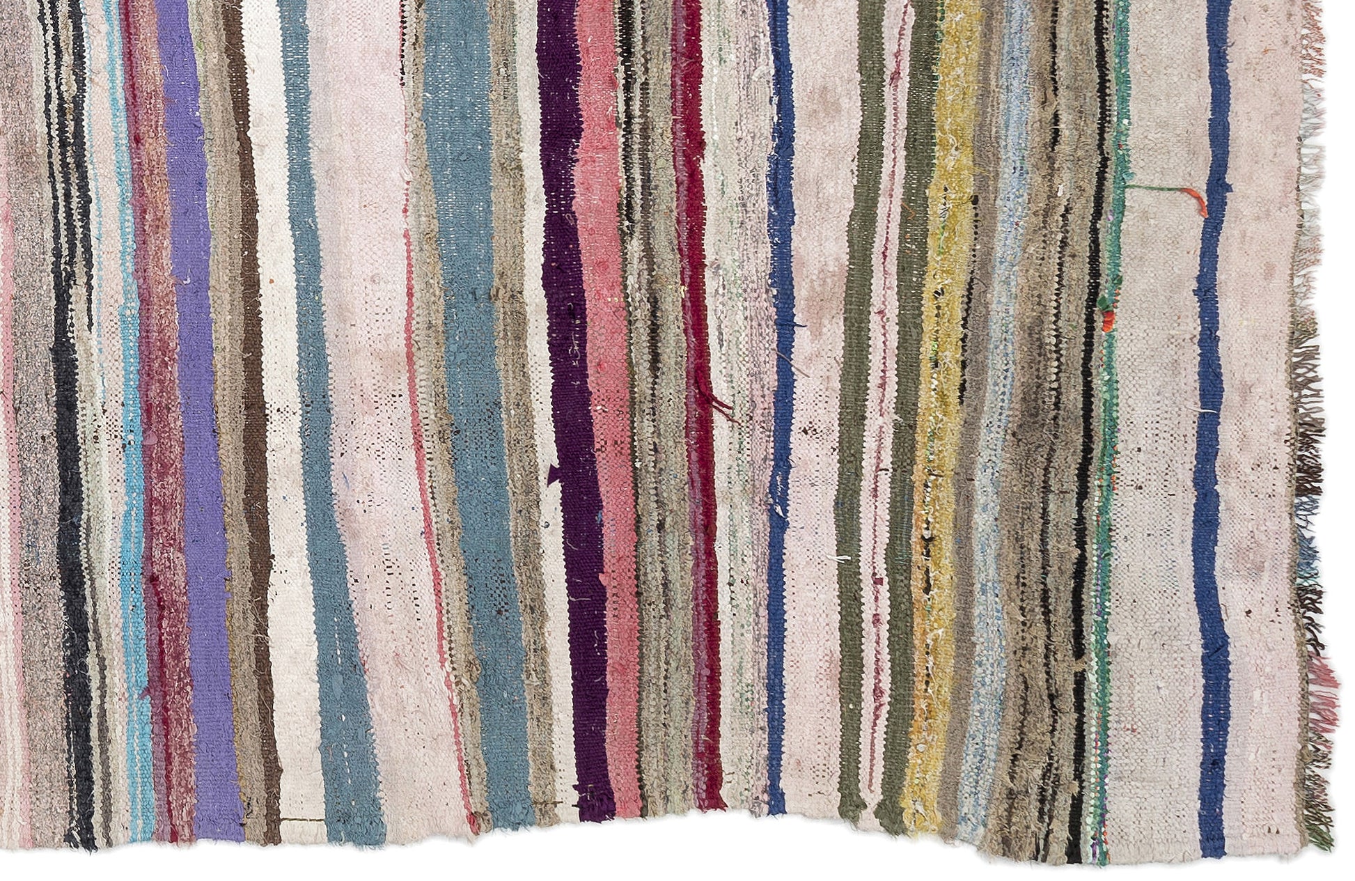 Girit Bej Çizgili Yün El Dokuma Halısı 145 x 326 Apex Unique