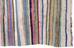 Girit Bej Çizgili Yün El Dokuma Halısı 145 x 326 Apex Unique