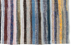 Girit Bej Çizgili Yün El Dokuma Halısı 194 x 335 Apex Unique