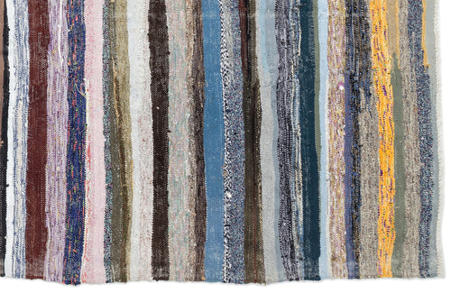 Girit Bej Çizgili Yün El Dokuma Halısı 194 x 335 Apex Unique