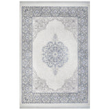 Beige Cream Medallion Living Room Rug Acrylic Machine Woven