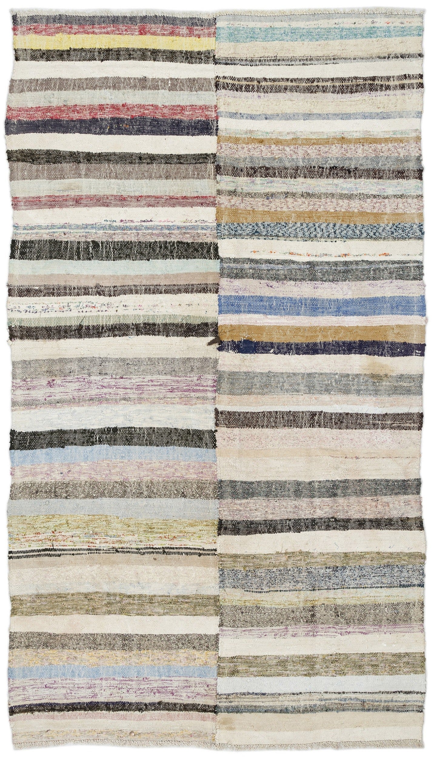 Girit Bej Çizgili Yün El Dokuma Halısı 158 x 285 Apex Unique