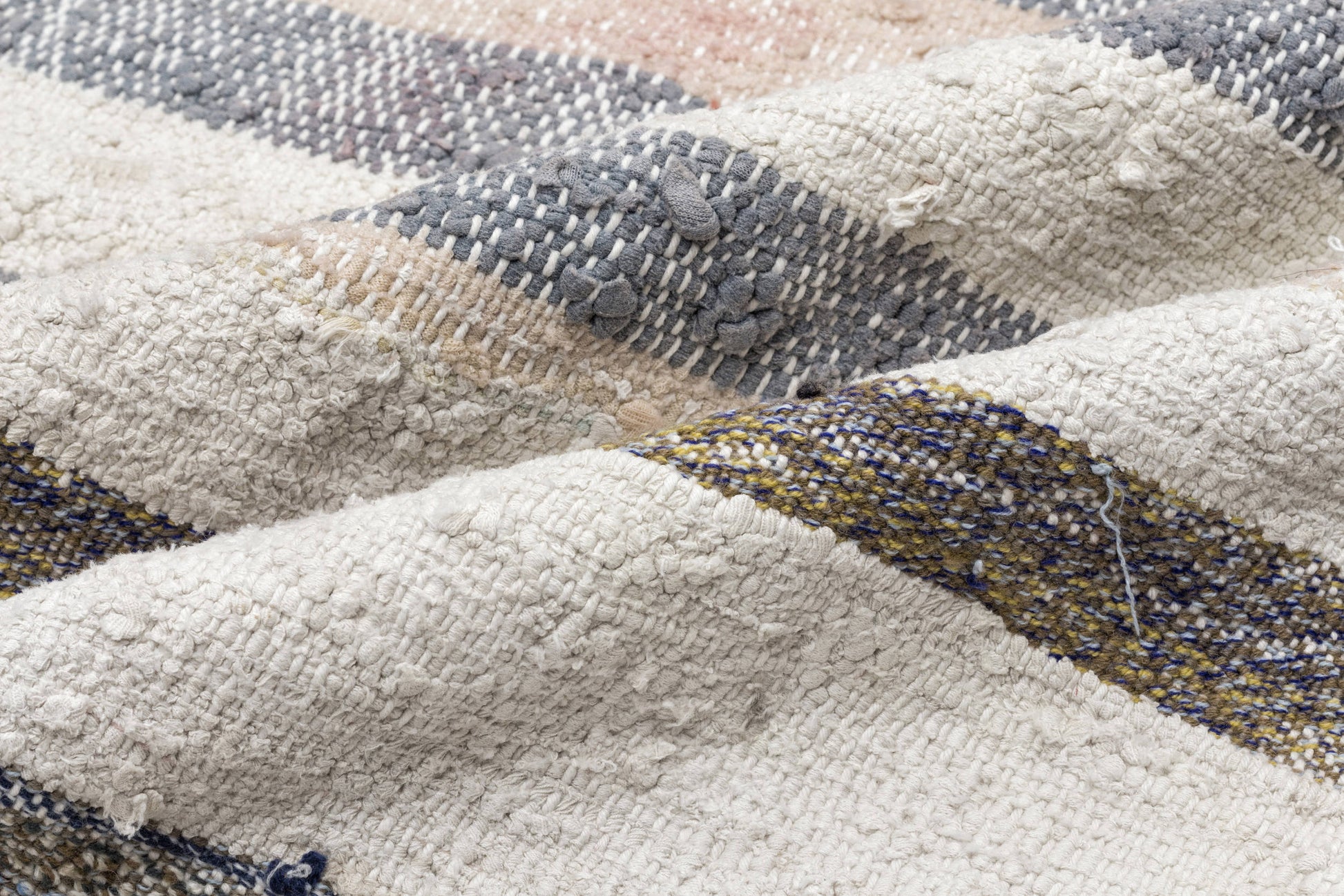 Girit Bej Çizgili Yün El Dokuma Halısı 191 x 280 Apex Unique