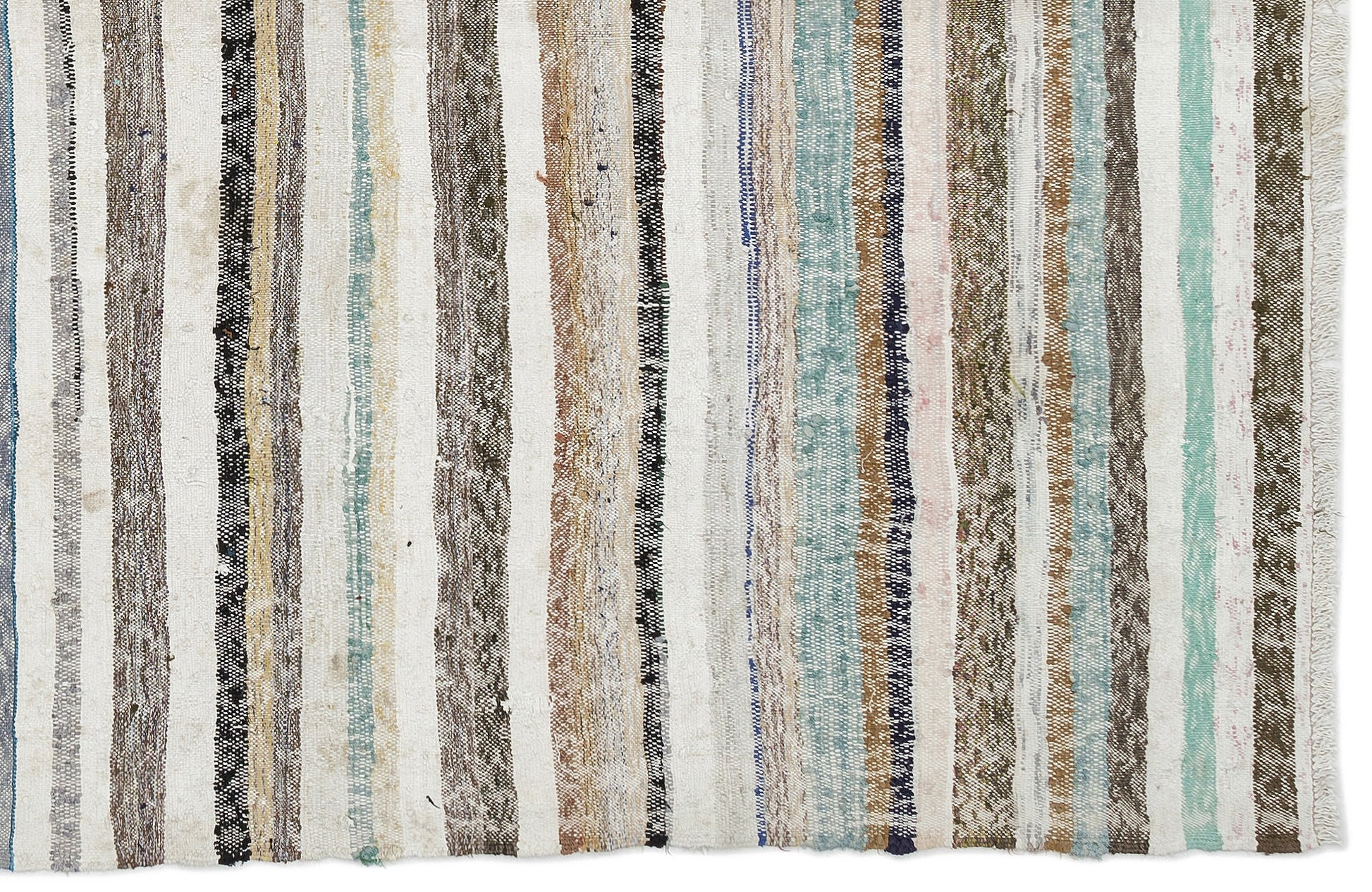 Girit Bej Çizgili Yün El Dokuma Halısı 191 x 280 Apex Unique