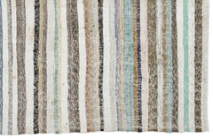 Girit Bej Çizgili Yün El Dokuma Halısı 191 x 280 Apex Unique