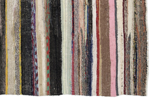 Girit Bej Çizgili Yün El Dokuma Halısı 175 x 338 Apex Unique