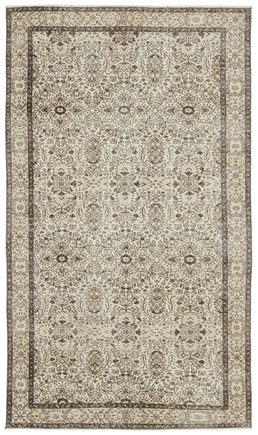 Bej Anadolu Eskitme Klasik Yün Halı 175x296 - Özel Seri