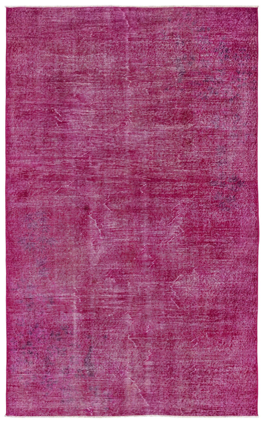 Pembe Isparta Eskitme Geometrik Yün Halı 159x257 - Özel Seri