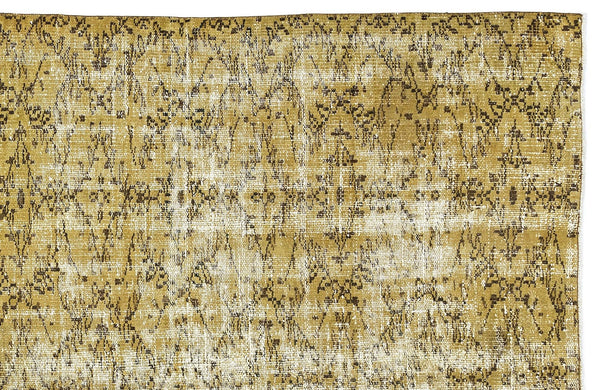 Sarı Geometrik Yün Halı 178x261