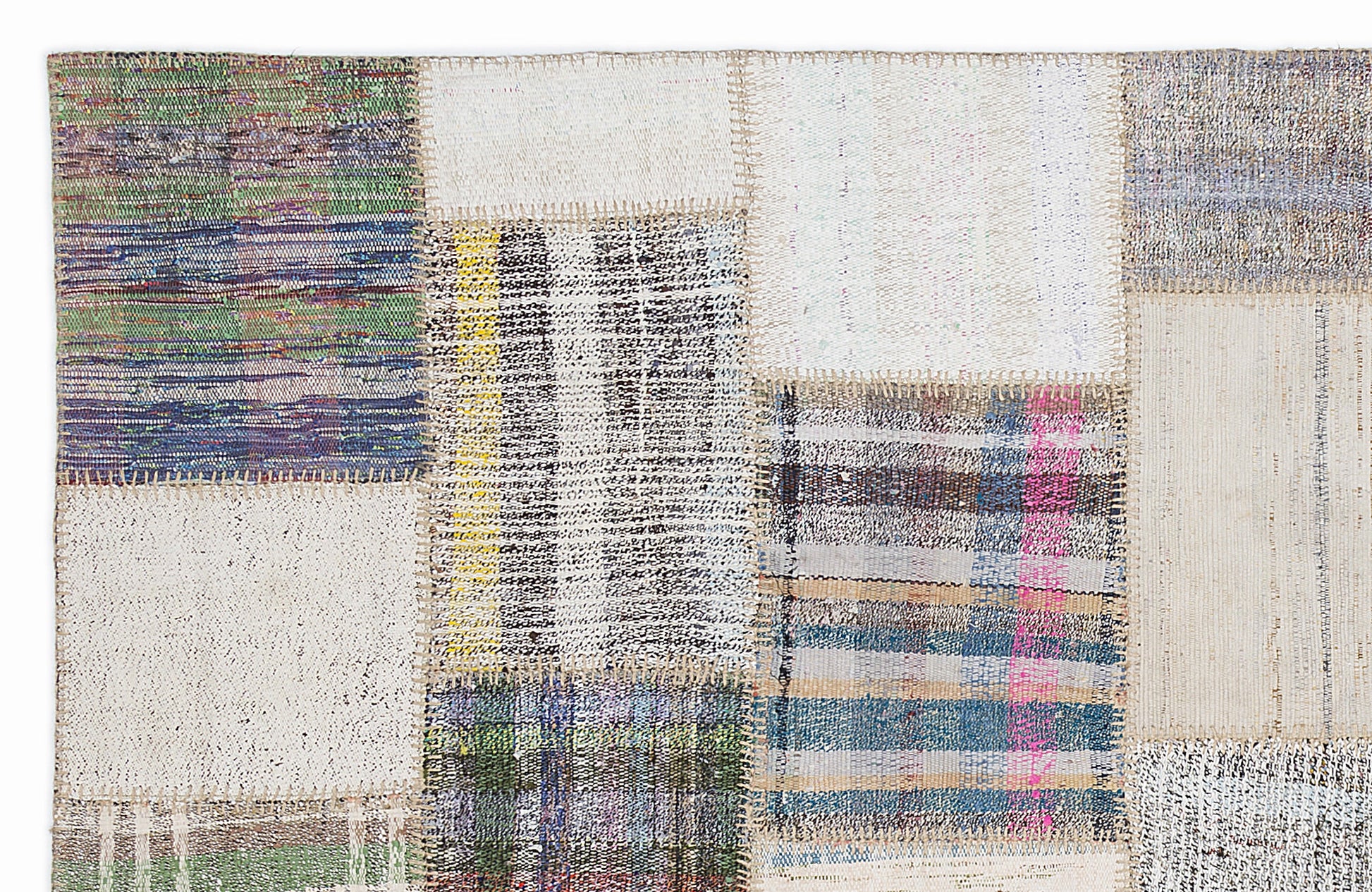 Teselya Bej Çizgili Yün El Dokuma Halısı 160 x 230 Apex Unique