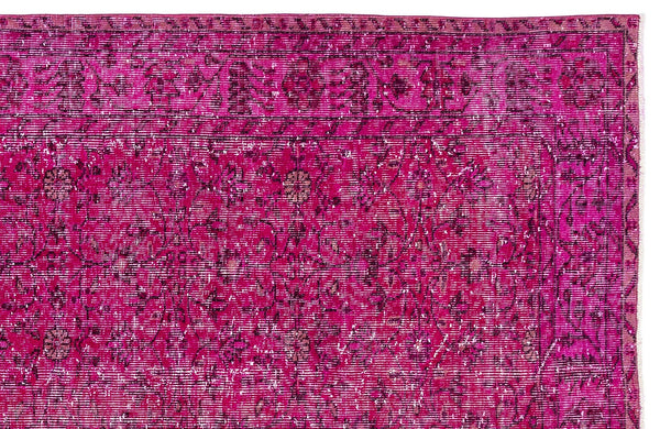 Pembe Anadolu Bohem Çiçekli Yün Halı 170x269 - Özel Seri