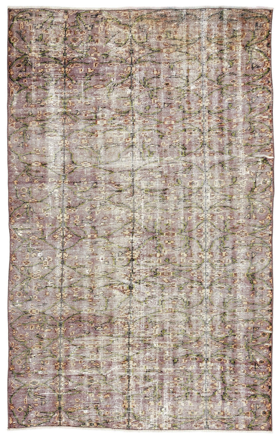 Krem Anadolu Eskitme Geometrik Yün Halı 146x230 - Özel Seri
