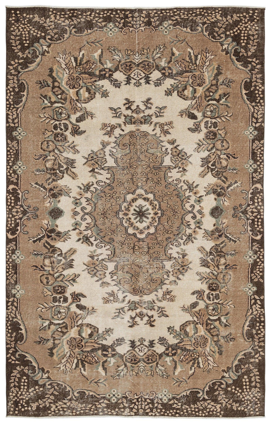 Antrasit Bej Anadolu Klasik Modern Yün Halı 172x277 - Özel Seri