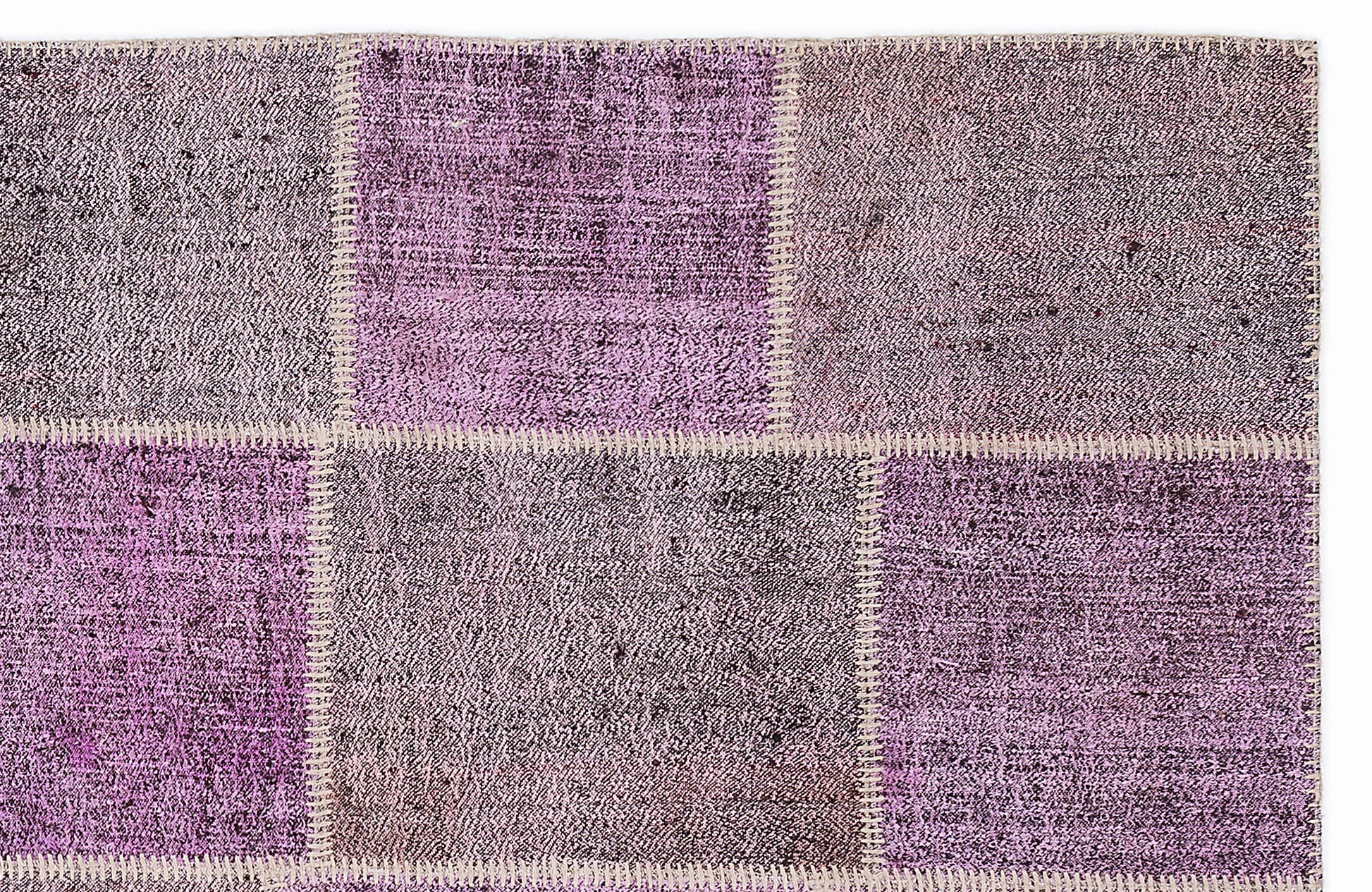 Teselya Mor Patchwork Yün El Dokuma Halısı 160 x 230 Apex Unique