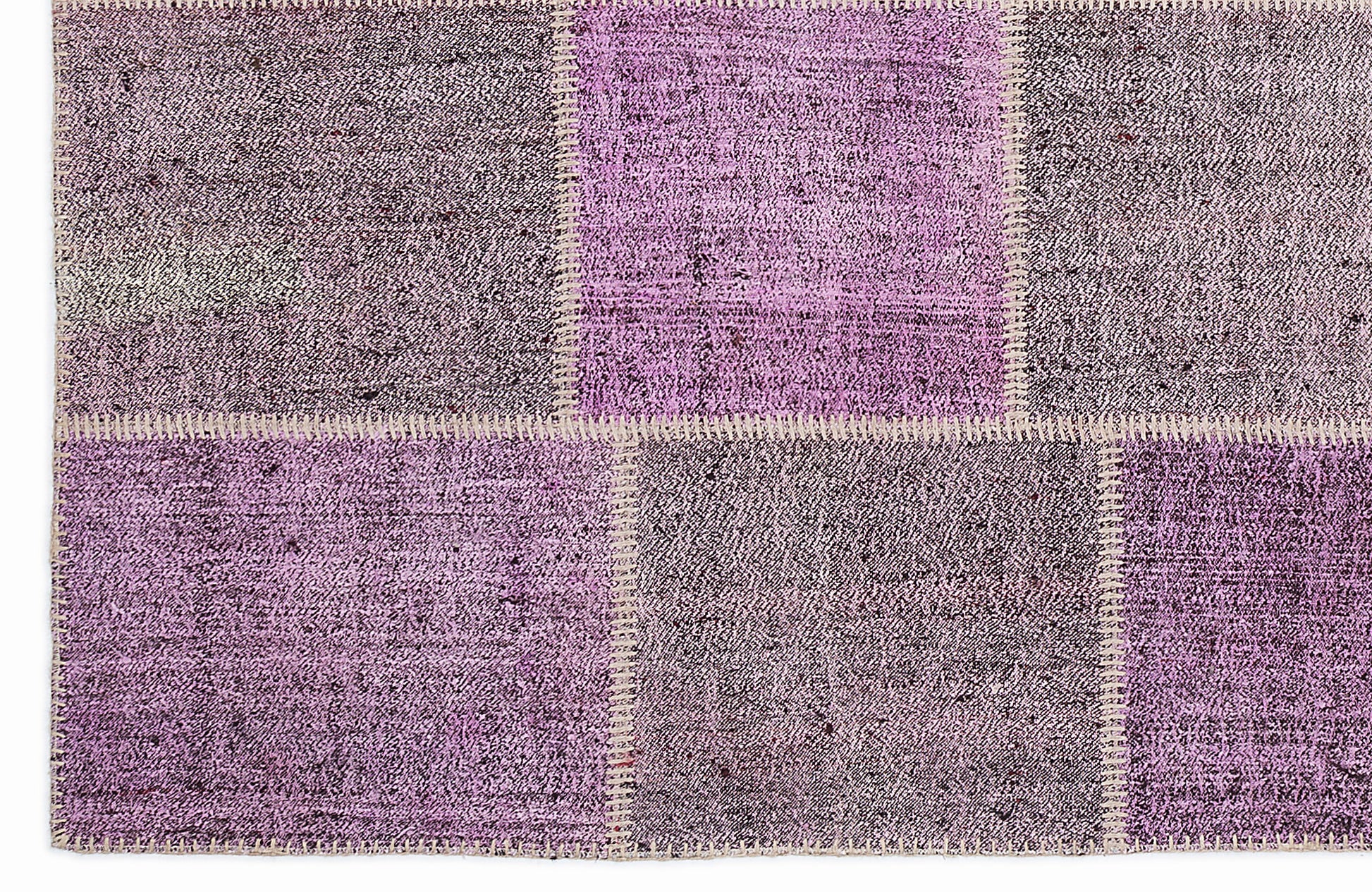 Teselya Mor Patchwork Yün El Dokuma Halısı 160 x 230 Apex Unique