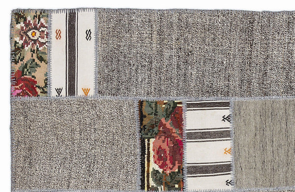 Beyaz Anadolu Eskitme Modern Yün Halı 160x230 - Özel Seri