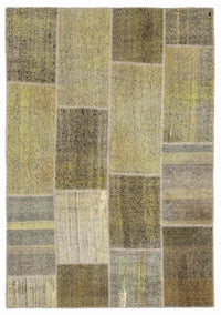 Handgewebter Kelim aus Wolle in Khaki & Grau 160x230 cm
