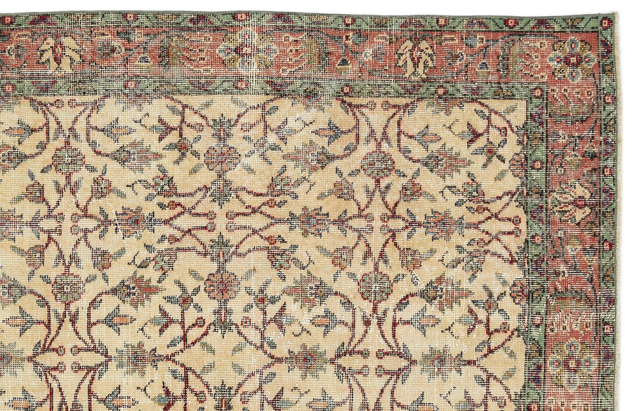 Çiçek Desenli Krem El Dokuma Halı 162x283 cm 10263 – Oturma odası kullanımı