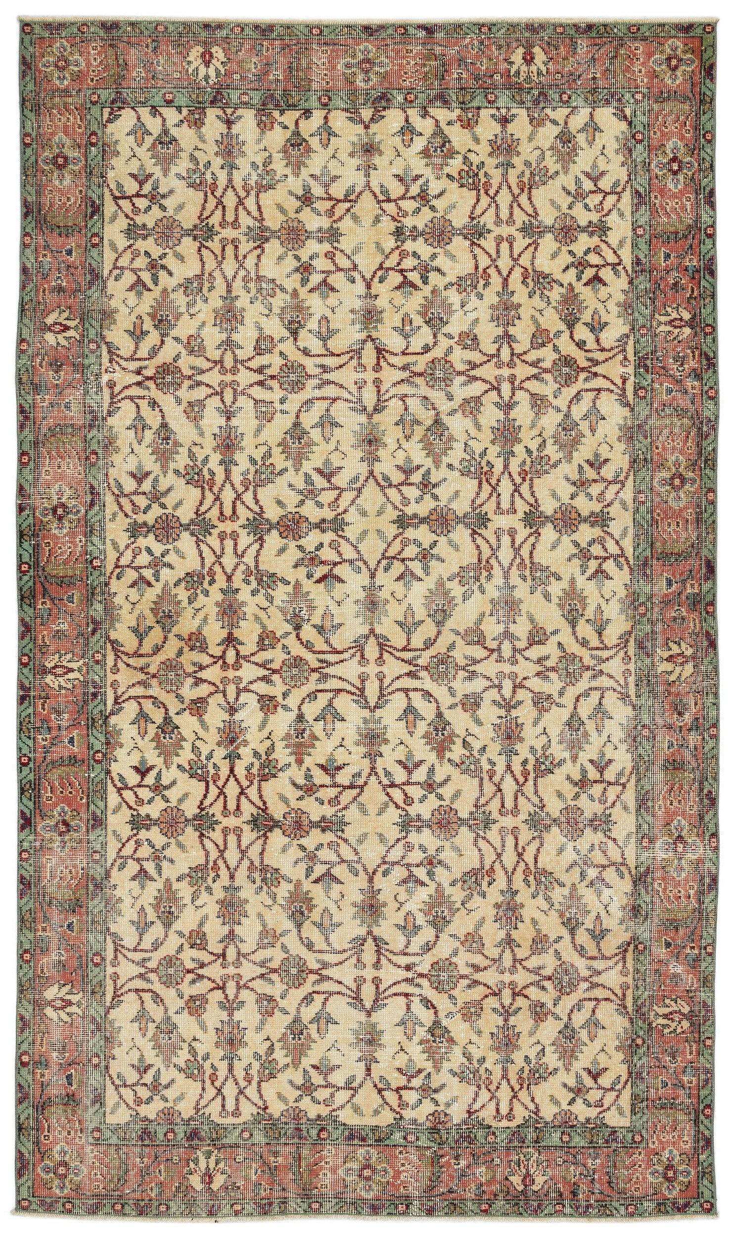 Atina Bej Eskitme Yün El Dokuma Halısı 162 x 283 Apex Unique