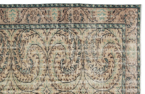 Krem Anadolu Bordürlü Yün Halı 182x266 - Özel Seri