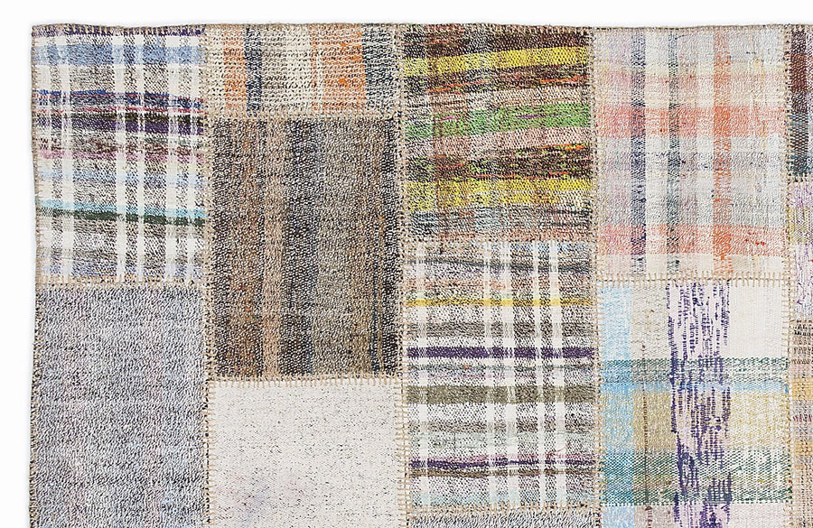 Gri El Dokuma Halı Çok Renkli Geometrik Desenli 160x230 cm 1040 – Oturma odası kullanımı