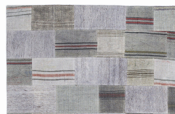 Gri Anadolu Geometrik Modern Yün Halı 160x230 - Özel Seri