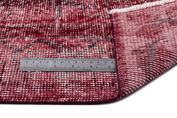 Kırmızı Anadolu Bohem Geometrik Yün Halı 165x306 - Özel Seri
