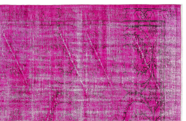 Pembe Isparta Bohem Geometrik Yün Halı 152x251 - Özel Seri