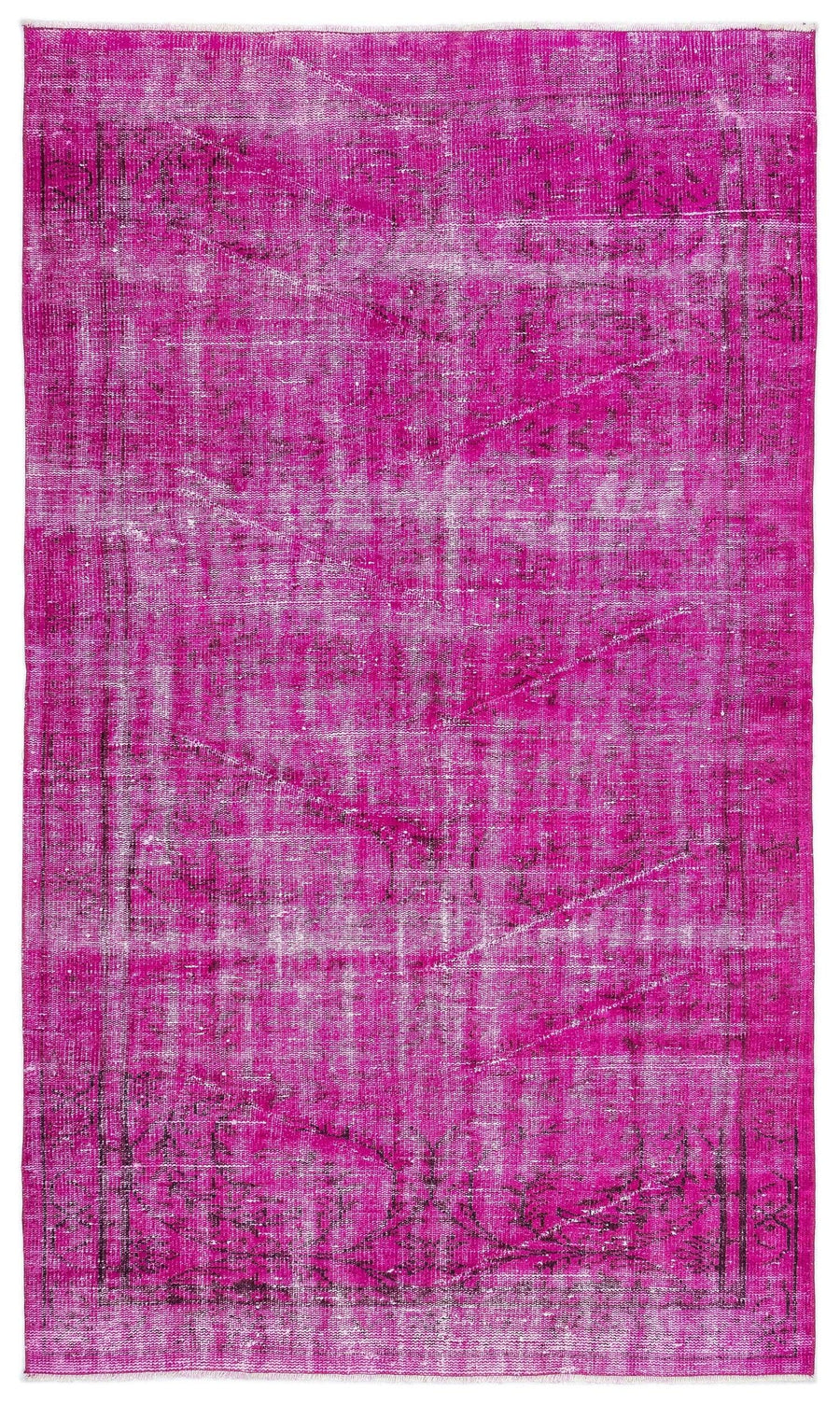 Pembe Isparta Bohem Geometrik Yün Halı 152x251 - Özel Seri