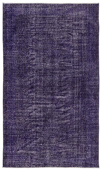 Navy Blue & Grey Hand-Knotted Wool Rug 160x273 cm (5'3" x 8'11")