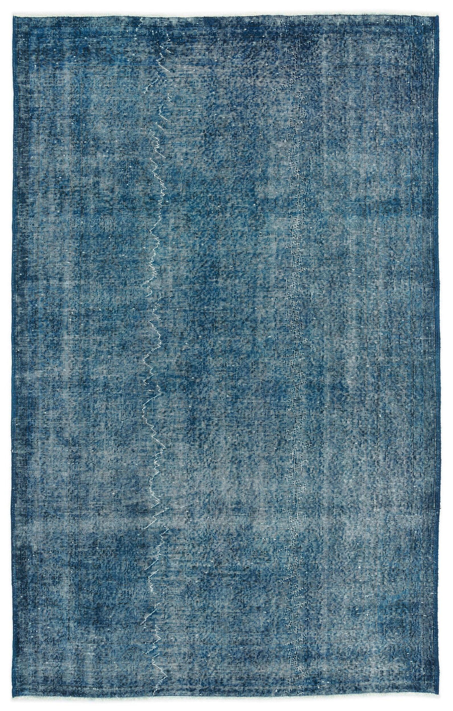 Beyaz Lacivert Bohem Eskitme Yün Halı 160x255