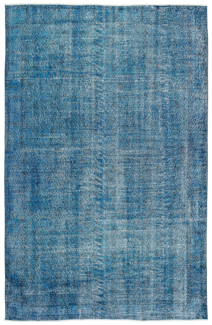 Beyaz Gri Eskitme Geometrik Yün Halı 199x314