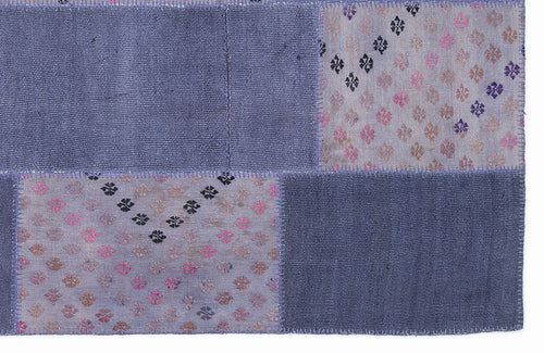 Teselya Mor Patchwork Yün El Dokuma Halısı 160 x 230 Apex Unique