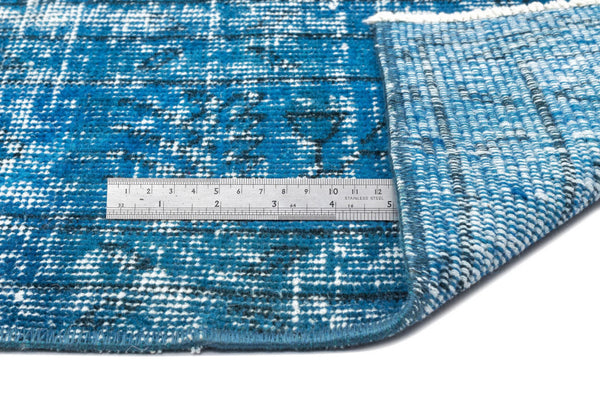 Beyaz Krem Eskitme Geometrik Yün Halı 200x300
