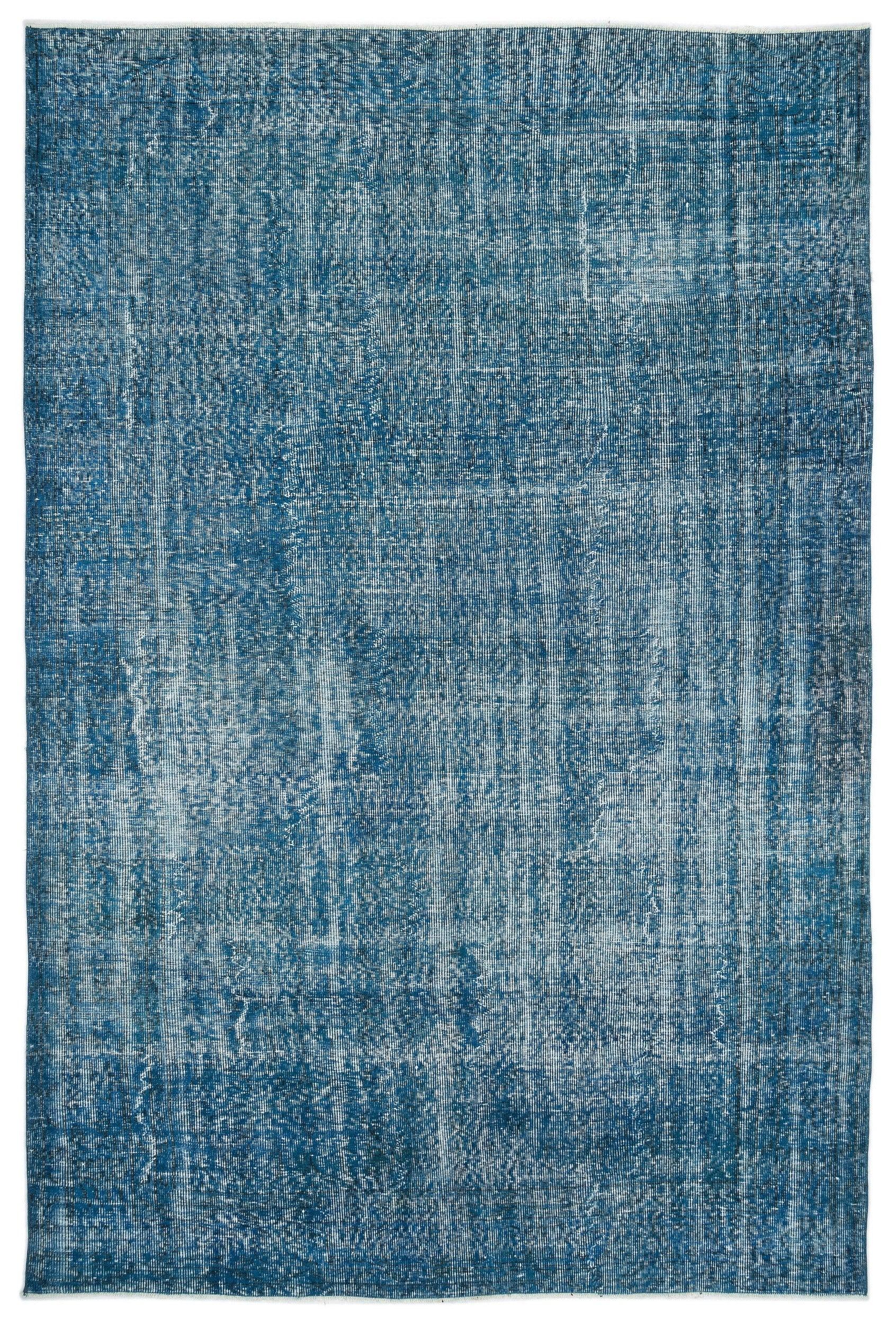 Beyaz Krem Eskitme Geometrik Yün Halı 200x300