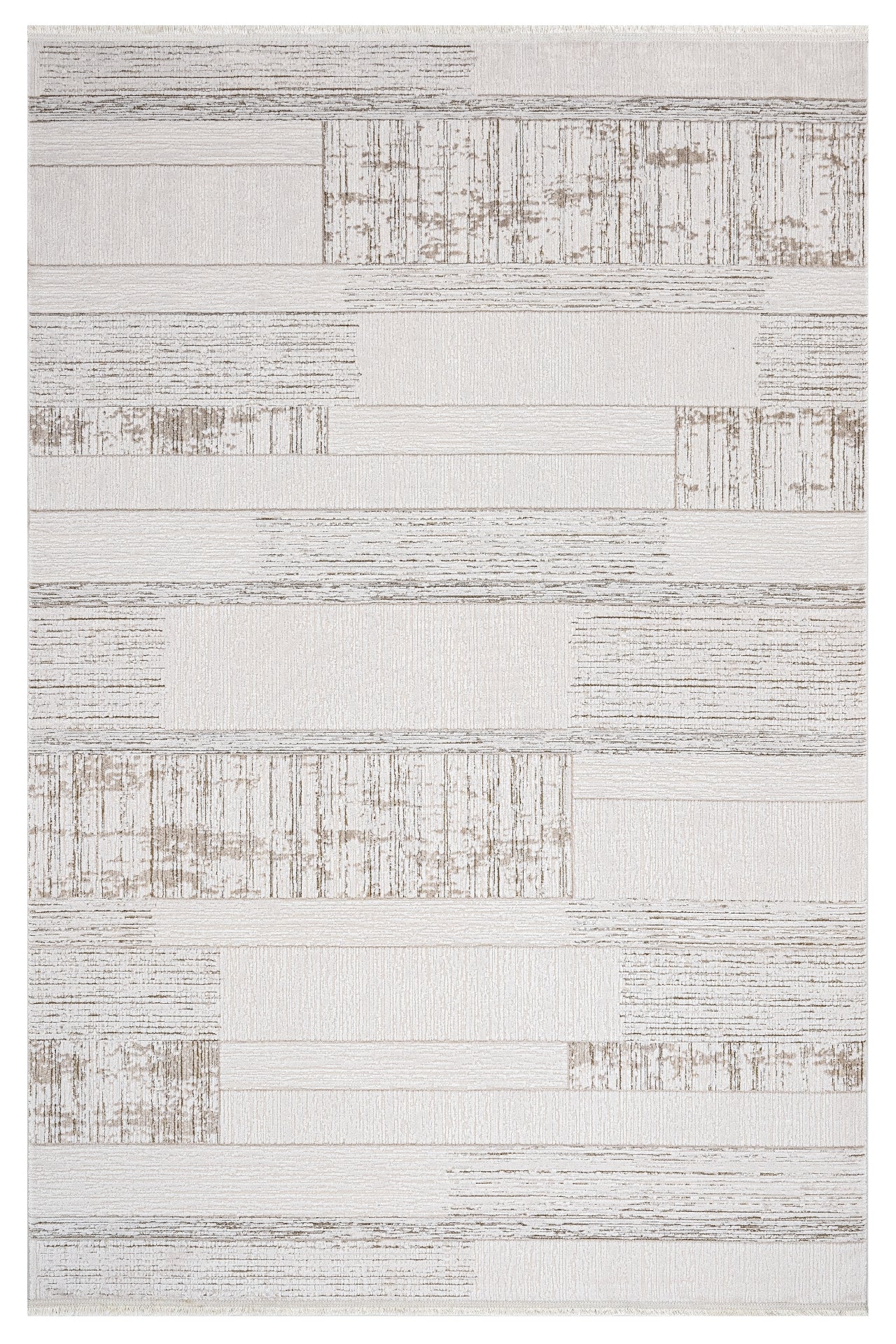 Casaye Bej Çizgili Akrilik Makine Alan Halısı Luxess