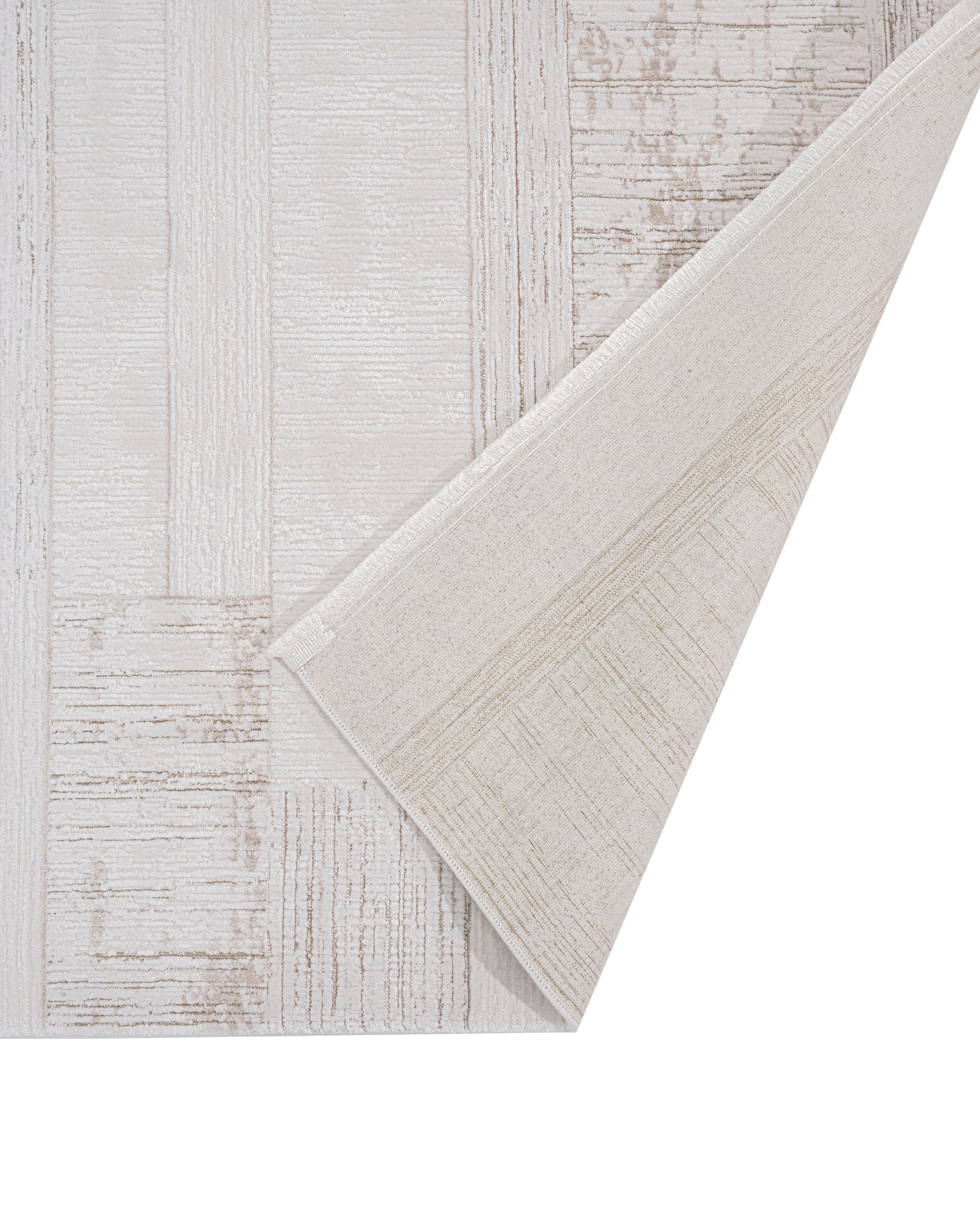 Casaye Bej Çizgili Akrilik Makine Alan Halısı Luxess